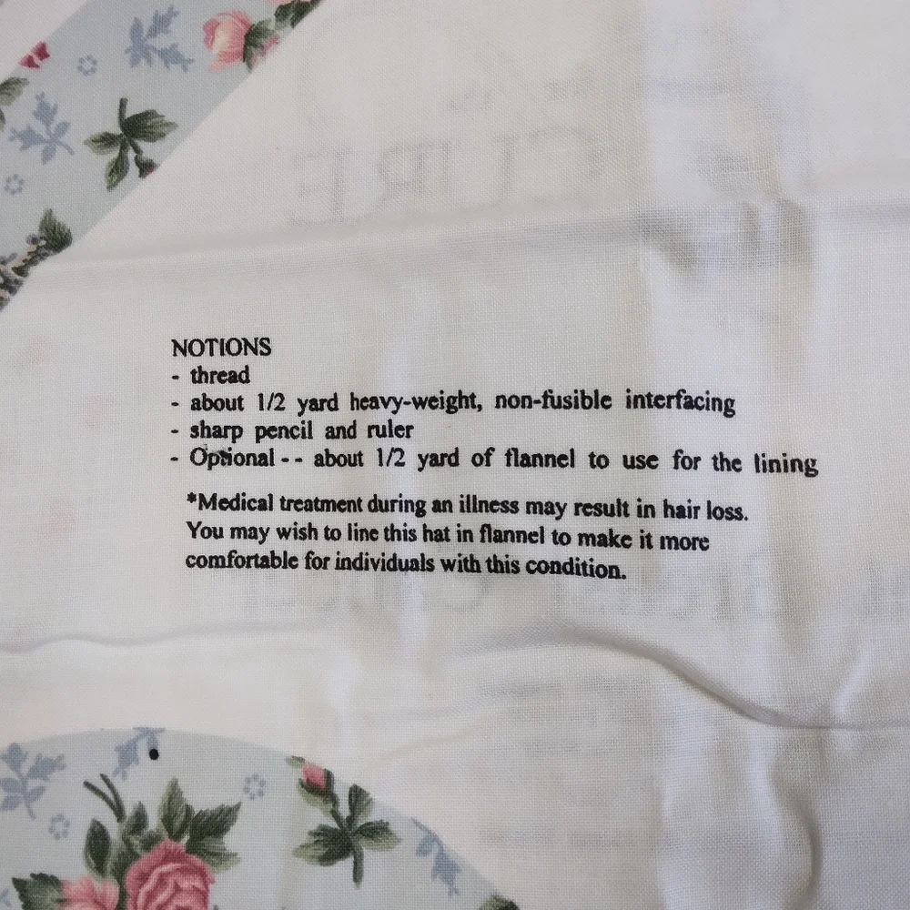 FABRIC Cut & Sew Fabric Panel Mother & Daughter hats Cute Floral Print!